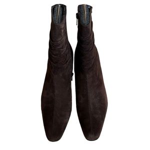 Womens White Mountain Brown Suede Ankle Boots 7W